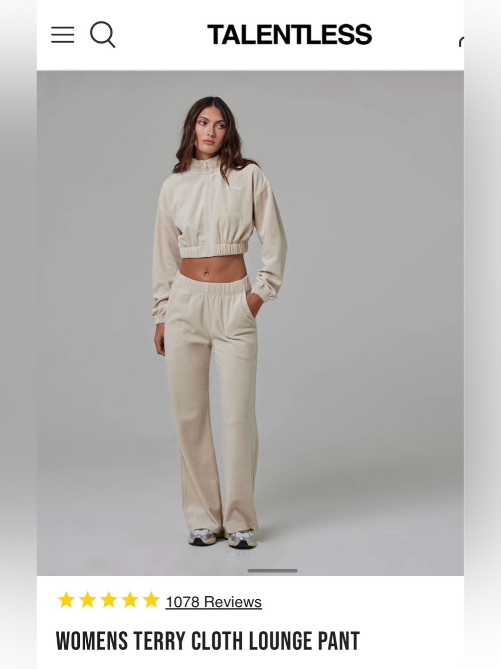 TALENTLESS Cream Plush Elastic Waist Pants